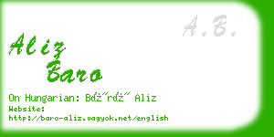 aliz baro business card